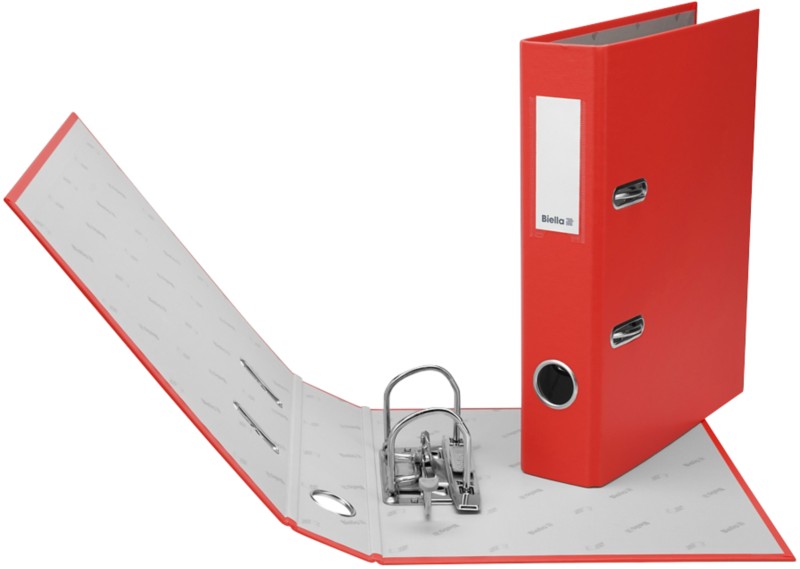 Biella Plasti-Color Schmal Ordner DIN A5 40 mm Rot 2 Ringe 10750445U Pappkarton, PP (Polypropylen) Hochformat