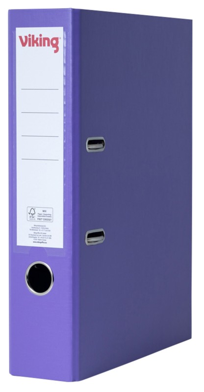 Viking Ordner DIN A4 75 mm Violett 2 Ringe Pappkarton, PP (Polypropylen) Matt Hochformat