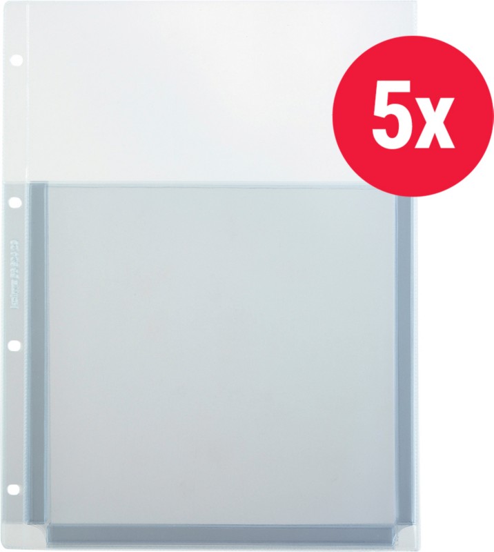 Kolma Prospekthüllen DIN A4 Glasklar Transparent 180 Mikron PVC (Polyvinylchlorid) Oben 4 Löcher 5 Stück