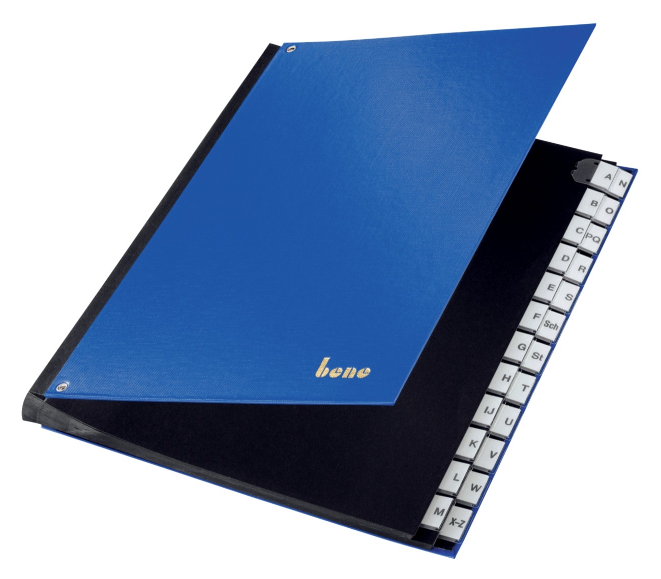 Bene Pultordner DIN A4 Blau Hartpappe A - Z 27 x 34,5 cm 75116-BU