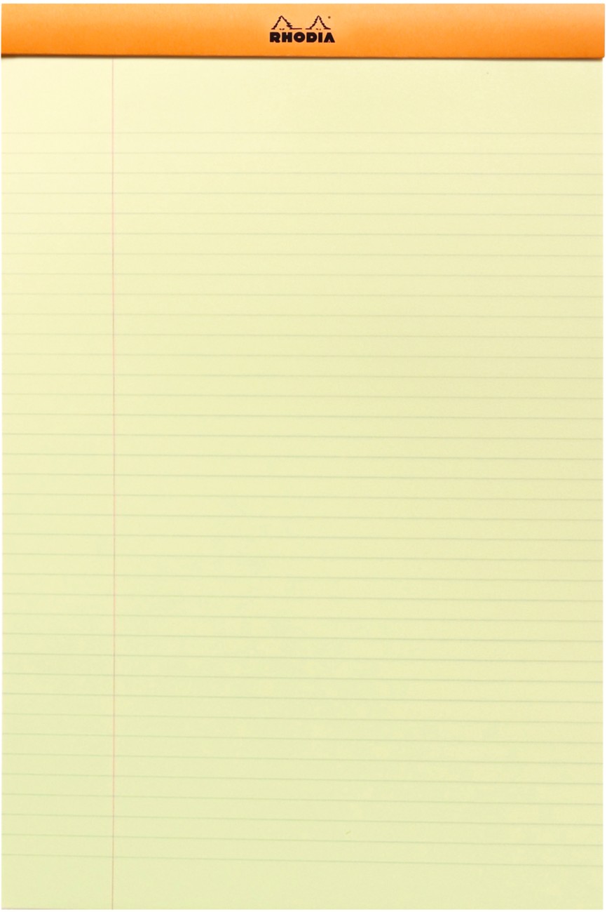 Rhodia A4 Legal Pad 80 Gsm Yellow 80 Sheets