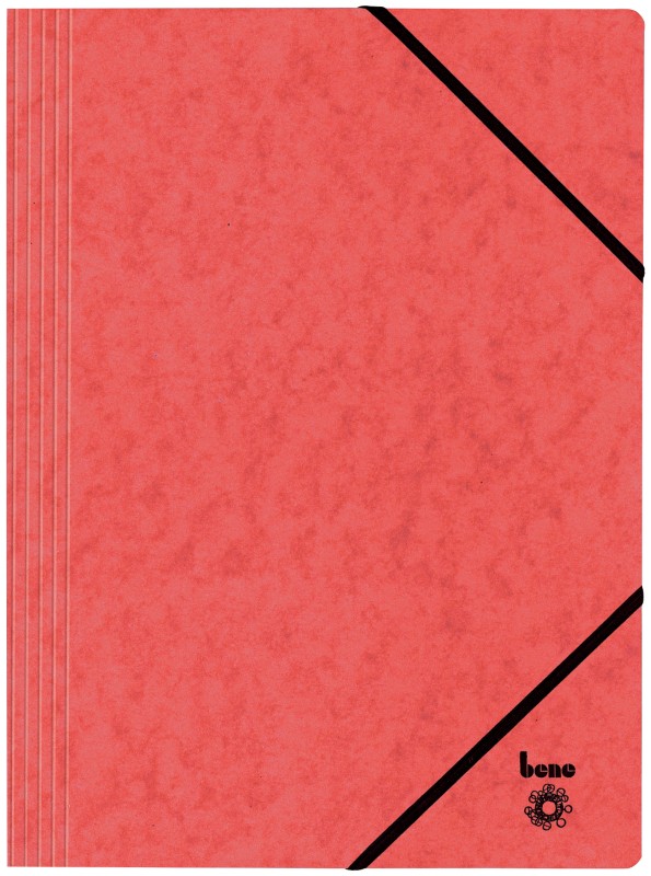 Thumbnail - Bene Dreiflügelmappe Vario DIN A4 Rot Karton mit Gummizug-Verschluss 24,5 x 32 cm