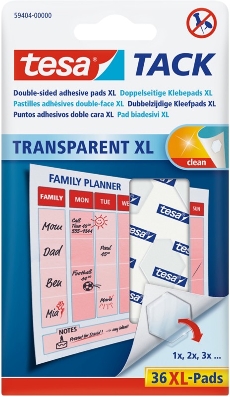 Thumbnail - tesa Doppelseitige Klebepads Transparent 84 g 36 Stück