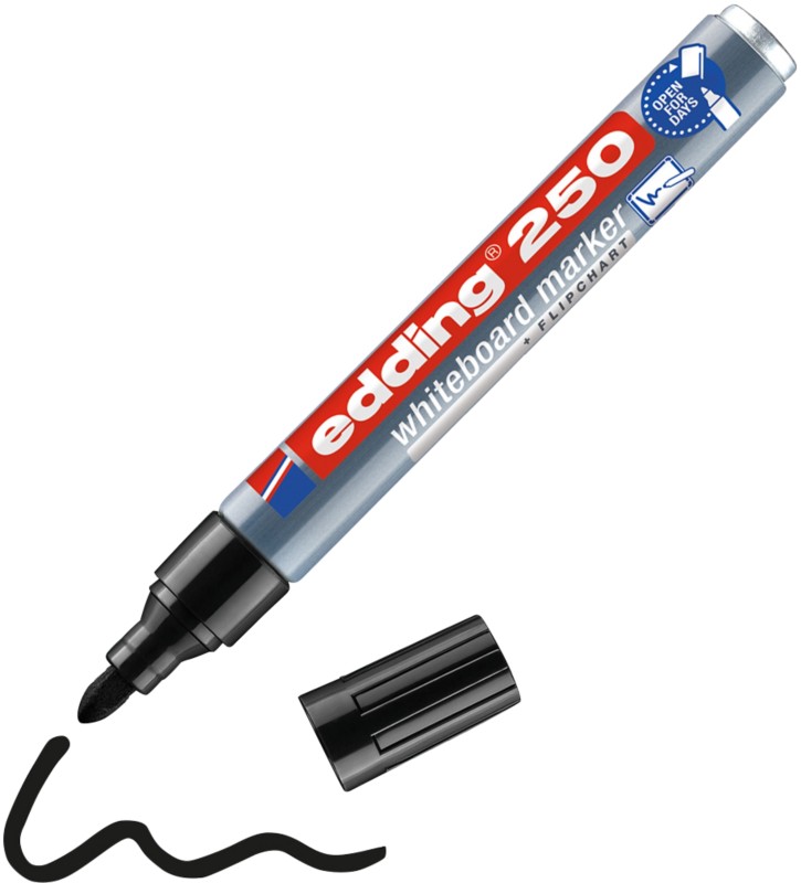 Thumbnail - edding 250 Whiteboard-Marker Schwarz Mittel Rundspitze 1,5-3 mm