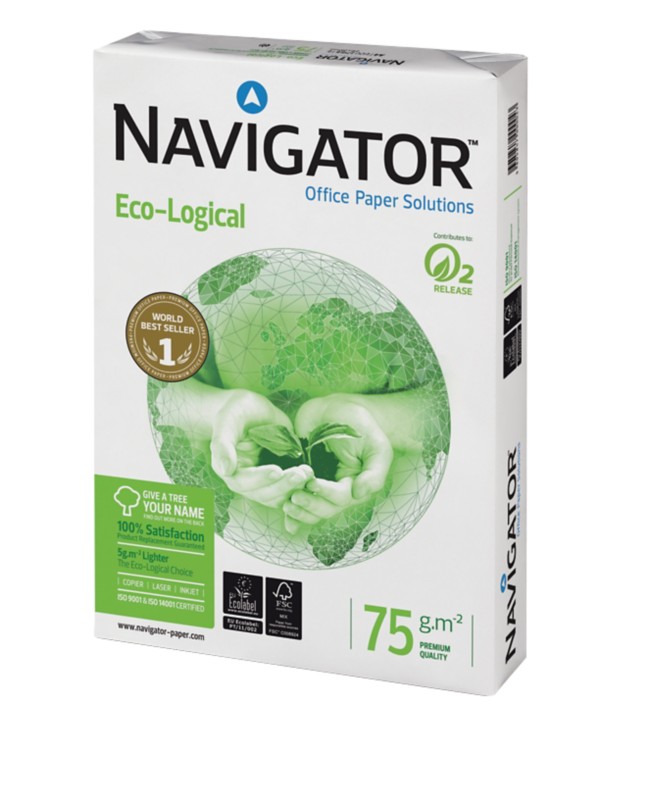 Navigator Eco-Logical DIN A4 Druckerpapier 75 g/m² Glatt Weiß 500 Blatt