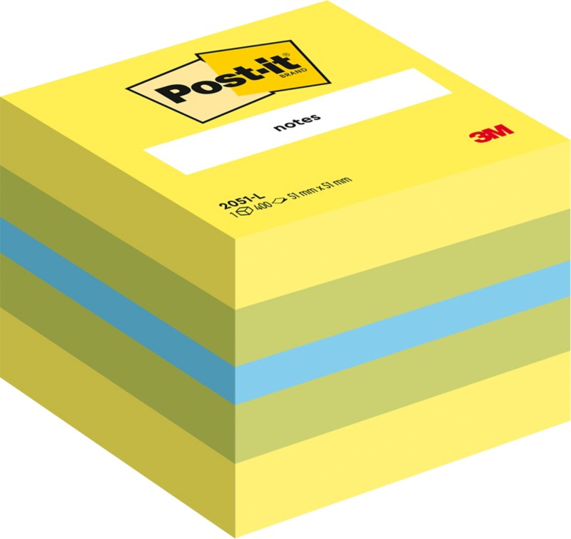 Post-it Haftnotizenwürfel 51 x 51 mm Lemon Farbig sortiert 400 Blatt