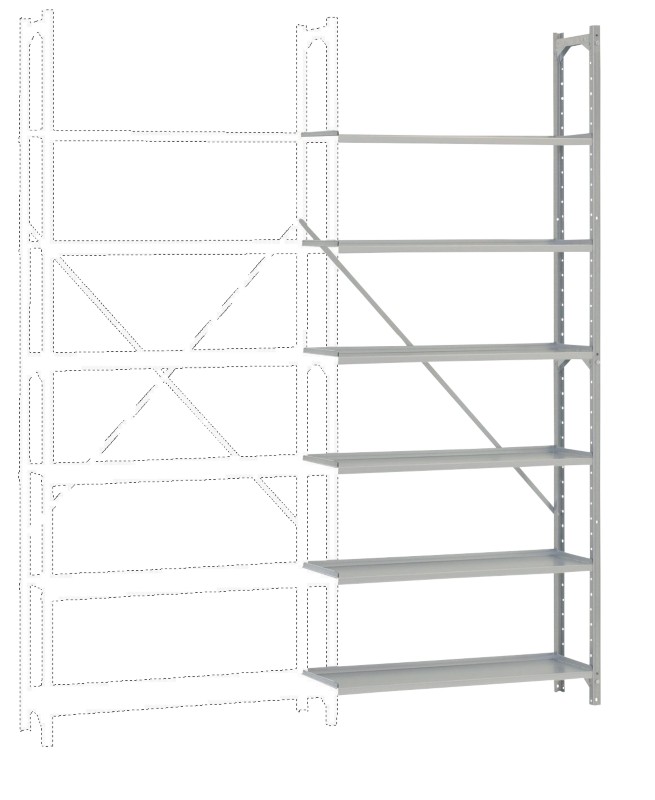 Manuflex Regalsystem 7 Fachböden Stahl 930 x 300 x 2.250 mm Silber