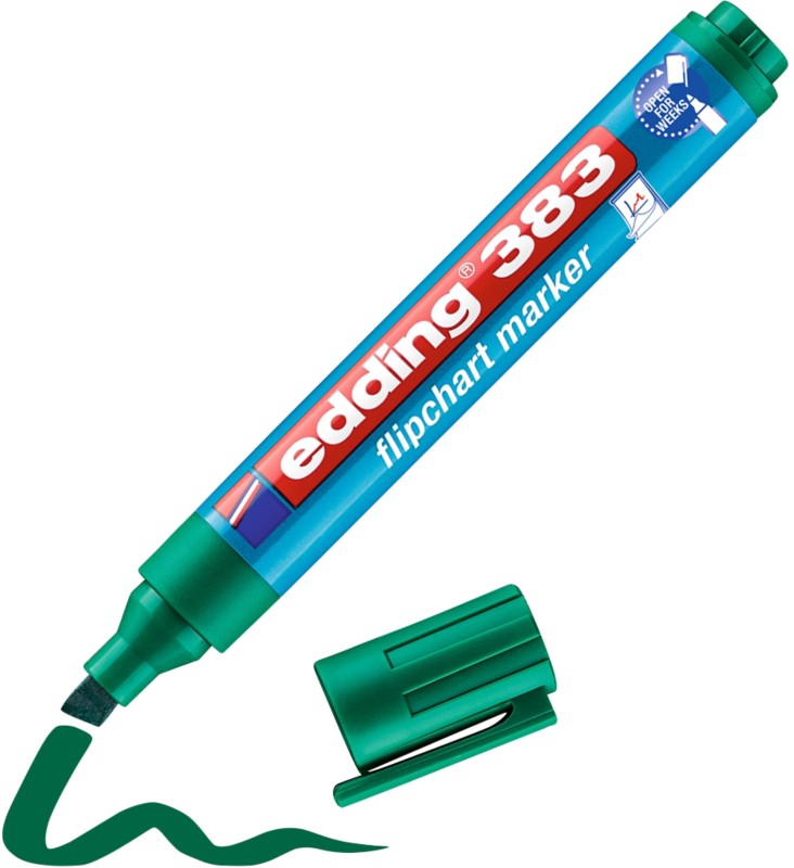 edding 383 Flipchart-Marker Breit Keilspitze 1 - 5 mm Grün Nachfüllbar Wasserbeständig