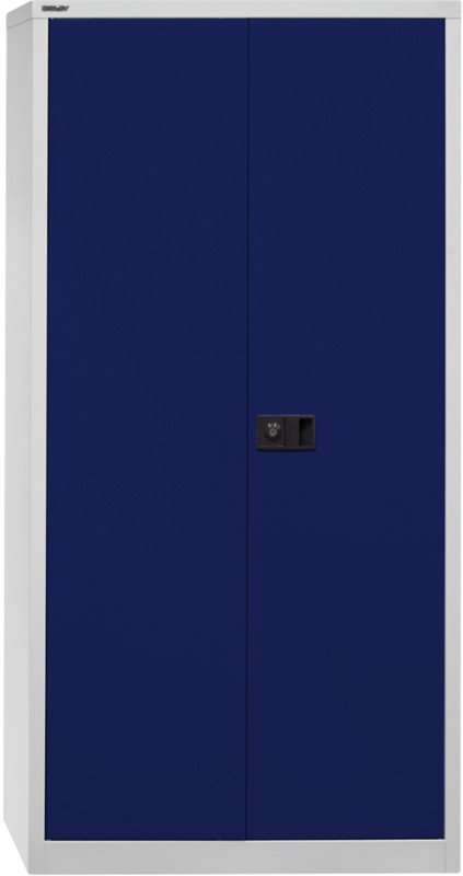 Bisley Flügeltürenschrank Universal Verzinkt Lichtgrau, Oxfordblau 914 x 400 x 1.806 mm