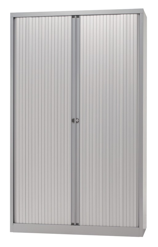 Bisley Rollcontainer-Schrank Kunststoff, Stahl 4 Fachböden abschließbar 1.200 x 430 x 1.980 mm Silber