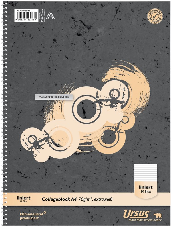 Thumbnail - Ursus Style Notizbuch DIN A4 Liniert Spiralbindung Papier Perforiert 160 Seiten