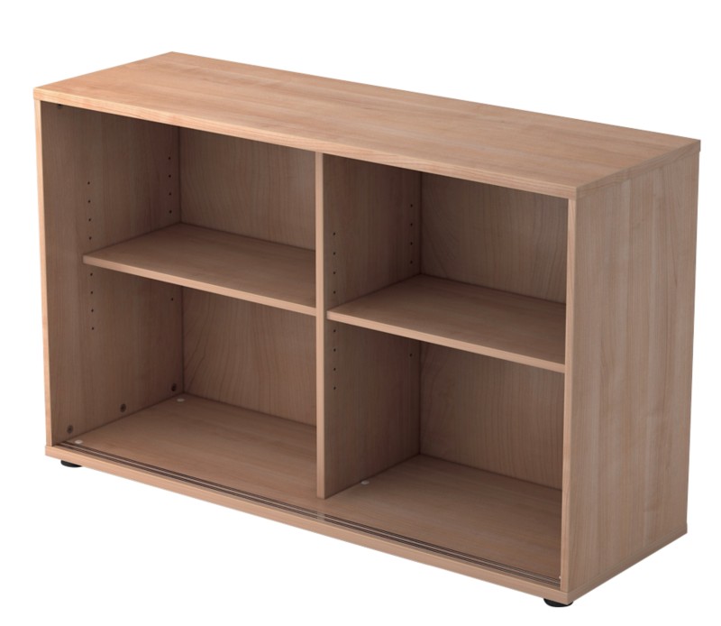 Hammerbacher Matrix Schiebetürenschrank Melaminharzbeschichtete Spanplatte 1 Fachboden 1.200 x 400 x 748 mm Walnuss Brau...