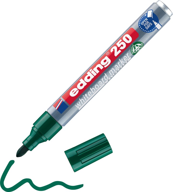 edding 250 Non-permanent Whiteboard-Marker Grün Mittel Rundspitze 1,5 - 3 mm 100% Recycelt