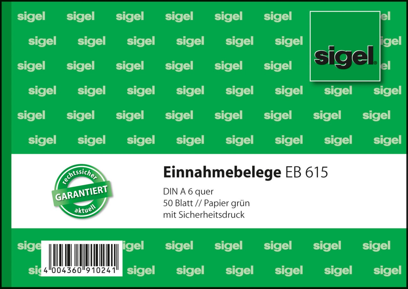 Sigel Einnahmebeleg EB615 DIN A6 50 Blatt