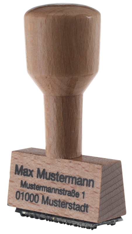 Thumbnail - AMOS Personalisierter Textstempel 3 Zeile Braun