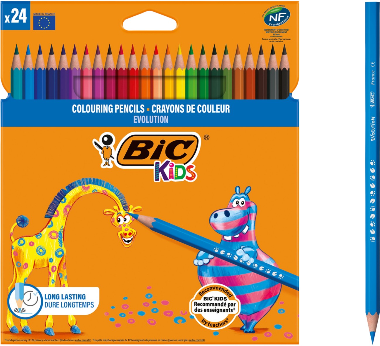 BIC Kids Evolution ECOlutions Colouring Pencils 24 Pack 8297332 Multi - Image 5