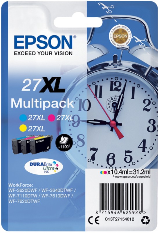 Thumbnail - Epson 27XL Original Tintenpatrone C13T27154012 Cyan, Magenta, Gelb Multipack 3 Stück