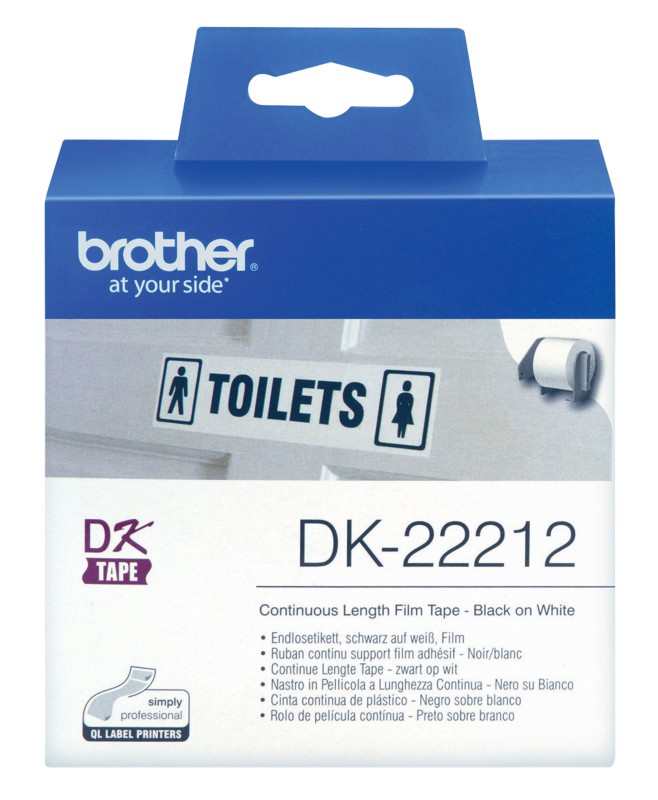 Brother QL Etikettenrolle Authentisch DK-22212 DK-22212 Haftend Schwarz auf Weiß 62 x 62 mm 15 m