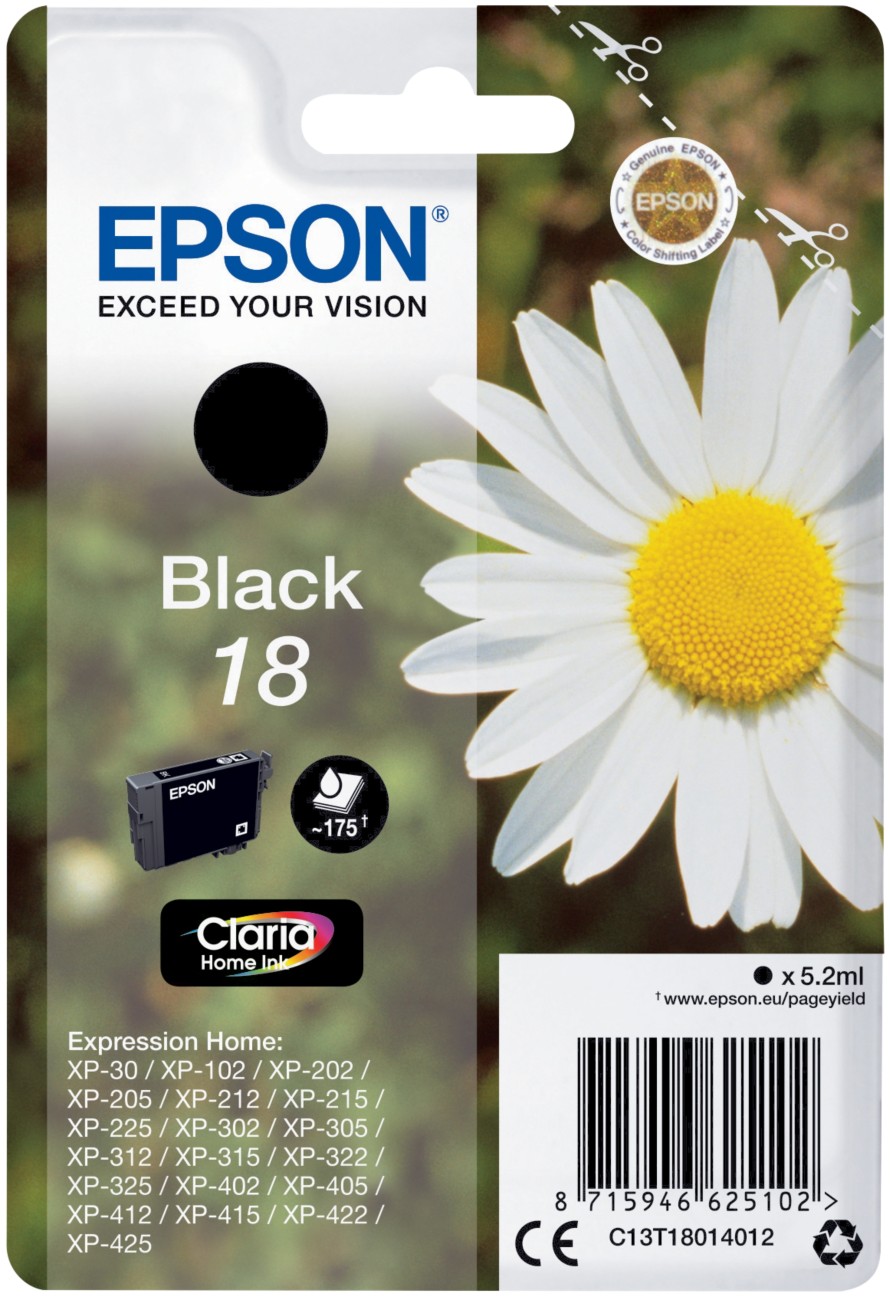 Original Epson 18, Black Ink Cartridge, XP-30 XP-102 XP-202 XP-205 XP-305 XP-405 - Image 16