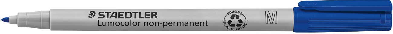 Thumbnail - STAEDTLER Lumocolor Lumocolor 315 OHP-Marker 97% Recycelt Mittel Rundspitze 1 mm Blau 10 Stück