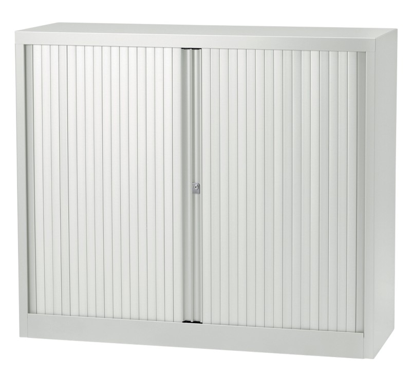 Thumbnail - Bisley Rollcontainer-Schrank Kunststoff, Stahl 2 Fachböden abschließbar 1.200 x 430 x 1.030 mm Hellgrau