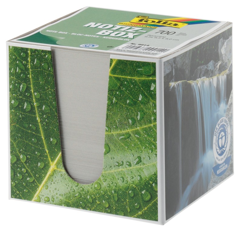 Thumbnail - Folia Zettelbox 90 x 90 mm Recycling Weiß 700 Blatt