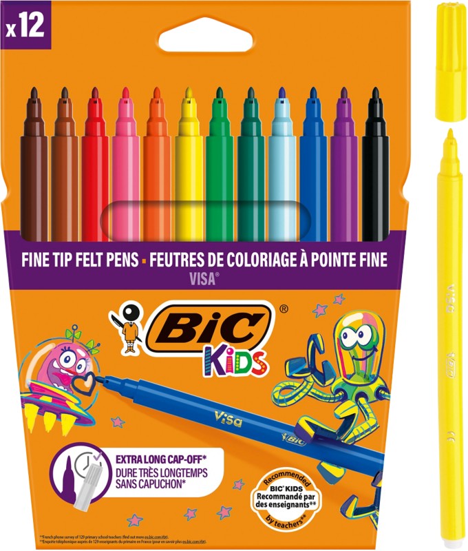 BIC Filzstift Visa 2 mm Farbig sortiert 12 Stück