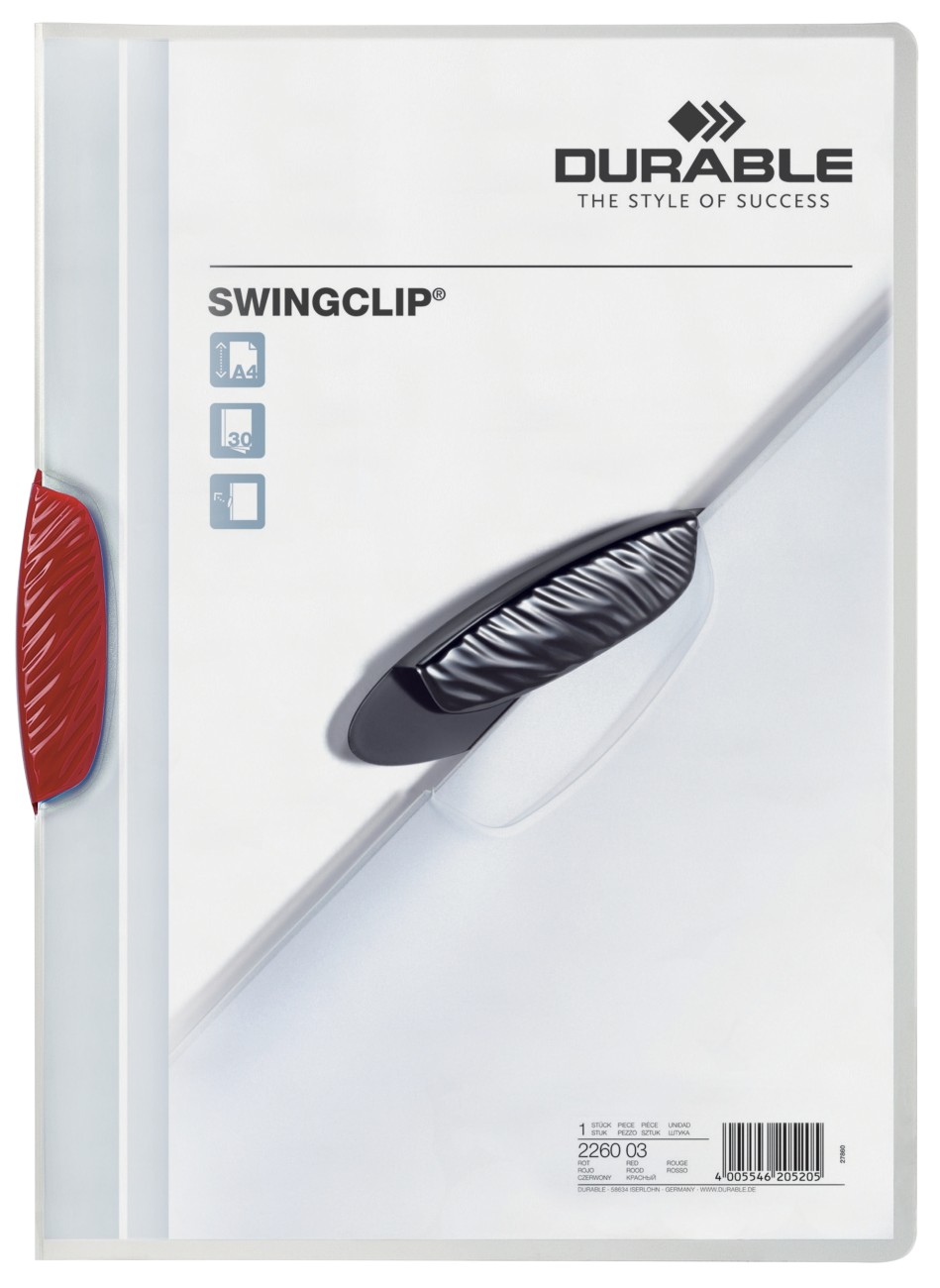 Thumbnail - DURABLE Klemmmappe Swingclip DIN A4 Rot