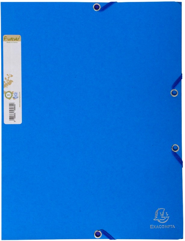 Exacompta Eckspannmappe Forever DIN A4 Blau Recyclingkarton 24 x 32 cm