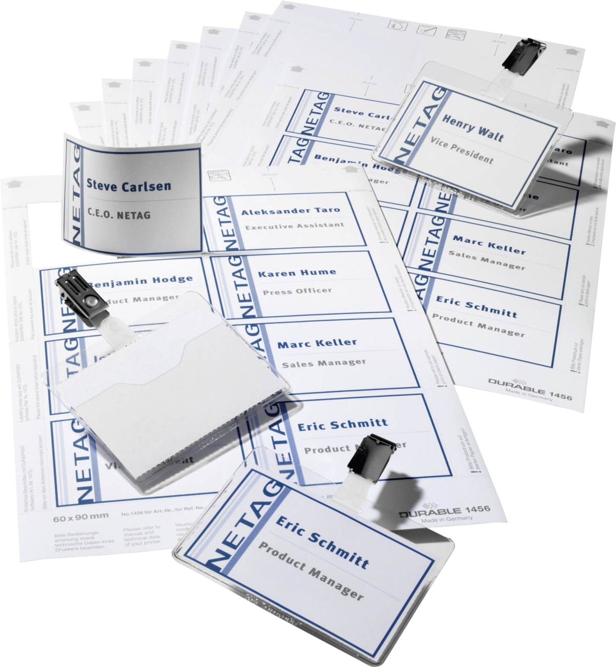 DURABLE Namensschilder Clip 9 x 6 cm Kunststoff, Metall 20 Stück