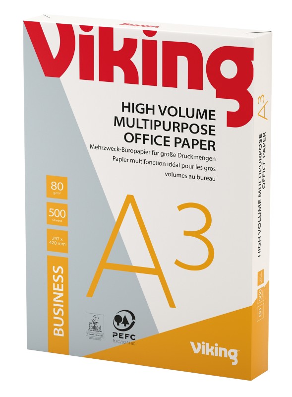 Viking Business DIN A3 Druckerpapier Weiß 80 g/m² Glatt 500 Blatt