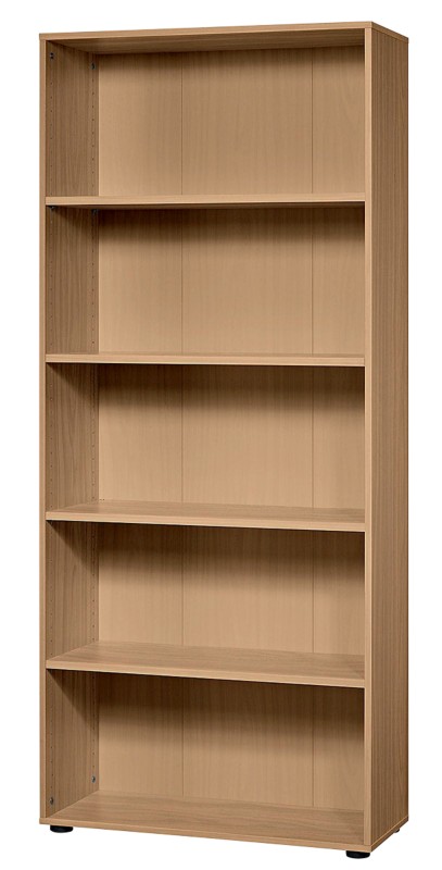 Hammerbacher Matrix Melaminharzbeschichtete Spanplatte Bücherregal 4 Fachböden 800 x 330 x 1.880 mm Buche