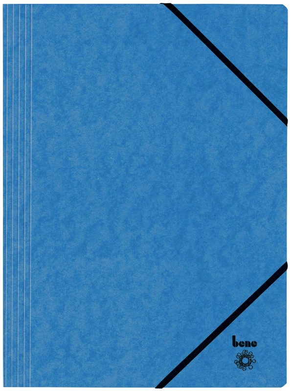 Thumbnail - Bene Dreiflügelmappe Vario DIN A4 Blau Karton mit Gummizug-Verschluss 24,5 x 32 cm