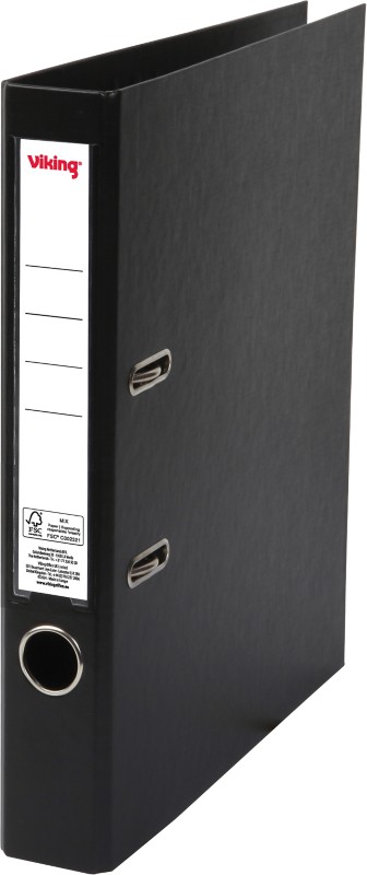 Viking Schmal Ordner DIN A4 50 mm Schwarz 2 Ringe Pappkarton, PP (Polypropylen) Matt Hochformat