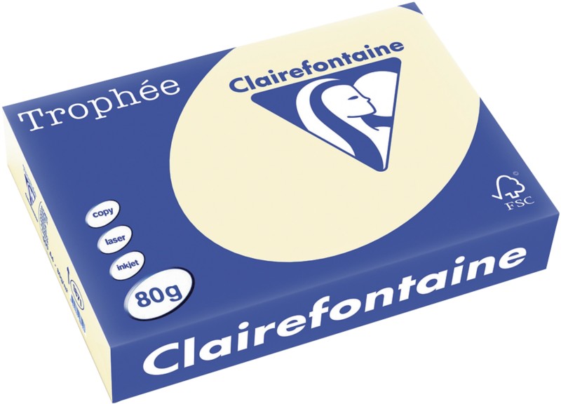 Clairefontaine Trophée DIN A4 Farbiges Papier Elfenbein 80 g/m² 500 Blatt