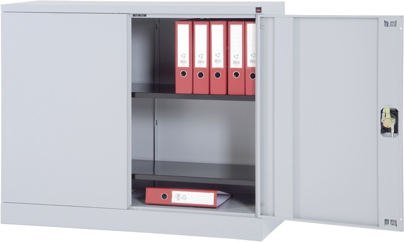 Realspace Aufbewahrungsschrank Stahl 2 Fachböden Abschließbar 1.200 x 420 x 1.000 mm Hellgrau