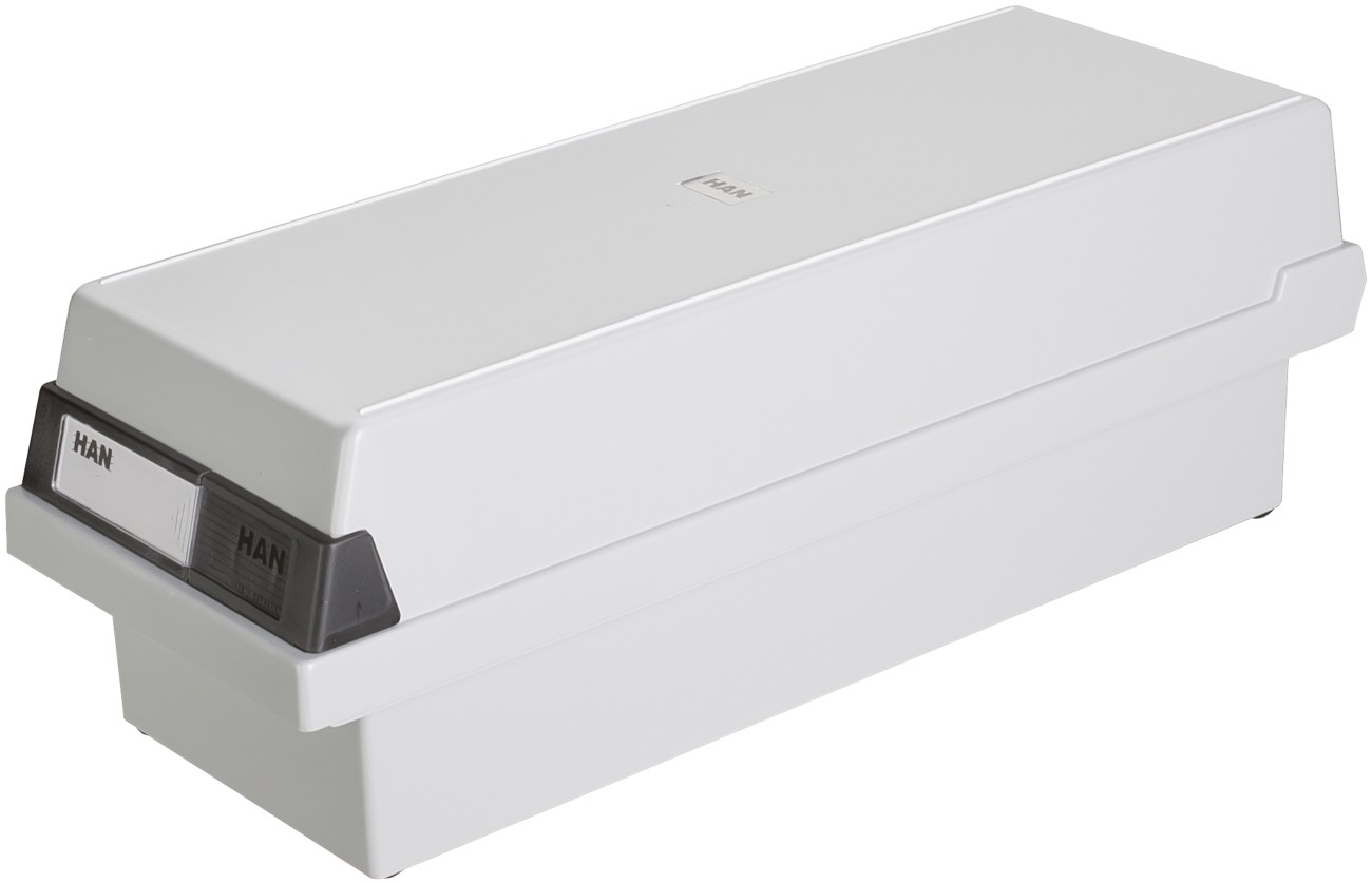 HAN Tischkarteikasten DIN A7/BF 1300 Karten Lichtgrau 13,3 x 36 x 12,1 cm