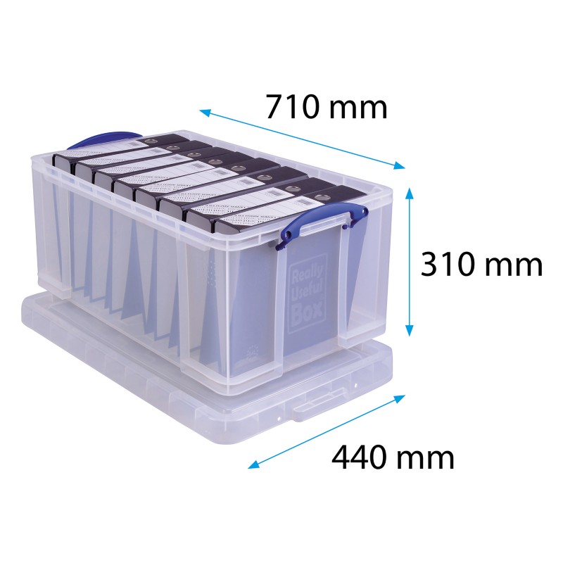 Thumbnail - Really Useful Box Aufbewahrungsbox 64CCB 64 L Transparent Kunststoff 44 x 71 x 31 cm