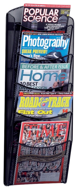 Thumbnail - helit Mesh DIN A4 Wandprospekthalter Wandmontiert Schwarz H6260095 26,1 x 9,6 x 71,8 cm