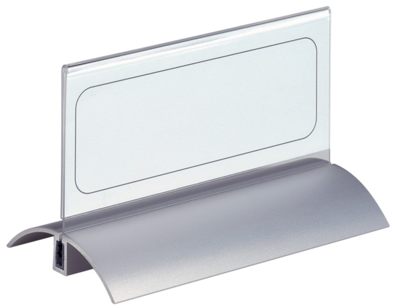 Thumbnail - DURABLE PRESENTER DE LUXE Tischnamensschild 15 x 6,1 cm Acryl, Aluminium Silber, Transparent 2 Stück