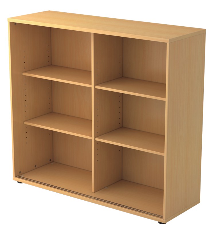 Hammerbacher Matrix Schrank Melaminharzbeschichtete Spanplatte 2 Fachböden 1.200 x 400 x 1.100 mm Buche Braun