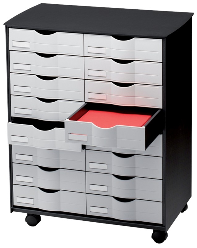 Paperflow Schubladenrollwagen Schwarz, Grau 58 x 34,3 x 71,5 cm