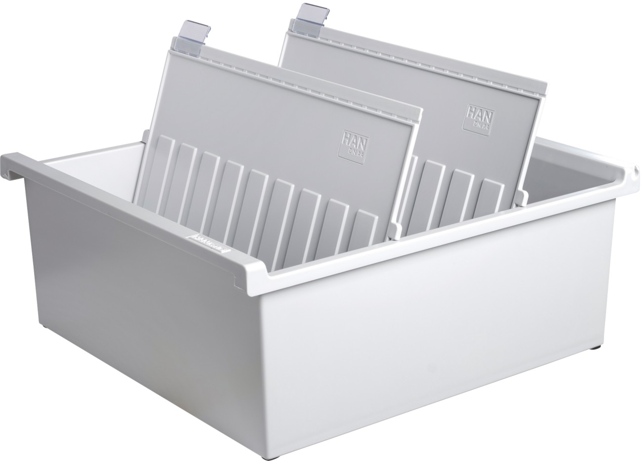 HAN Karteikartenbox DIN A4 1300 Karten Lichtgrau 32,2 x 34,6 x 13,8 cm