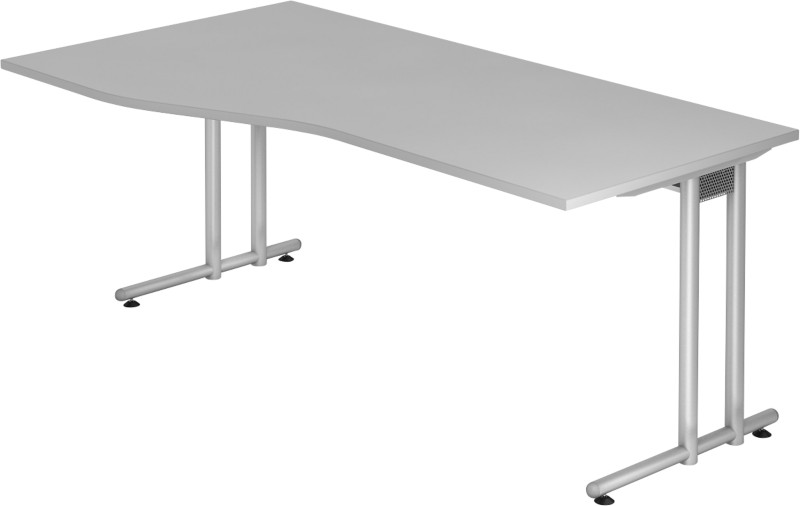 Hammerbacher N-Serie VNS Nicht Höhenverstellbar Schreibtisch Freiform Grau C-Fuß 1.800 (B) x 1.000 (T) x 740 (H) mm Span...