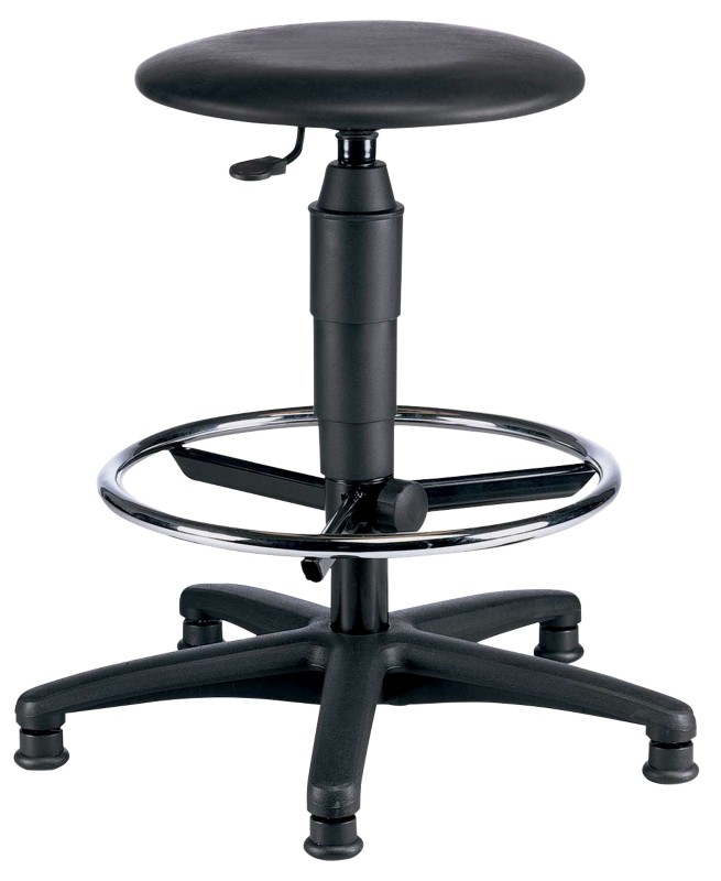 TOPSTAR Zeichenstuhl Kunstleder Ohne Armlehnen Höhenverstellbarer Sitz Schwarz 110 kg TEC 60 5 Rollen