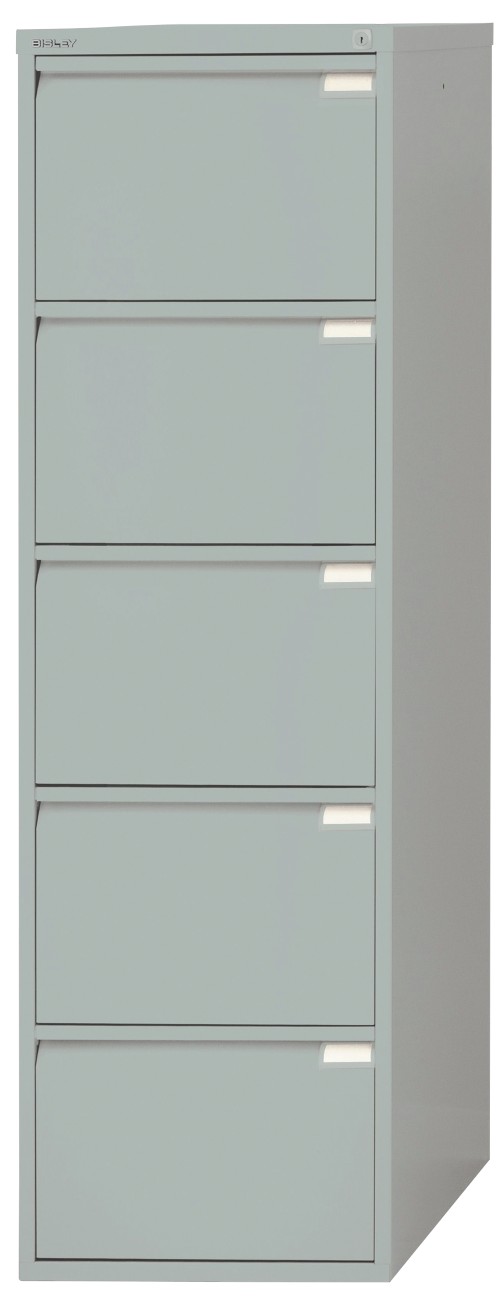 Bisley Bs Steel Filing Cabinet 5 Drawers Lockable 470 X 622 X 1,511 Mm Grey