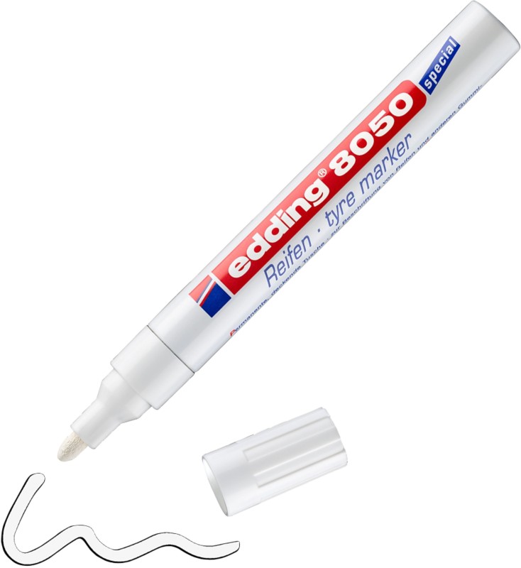Thumbnail - edding 8050 Permanent Spezialmarker Weiß Mittel Rundspitze 2 - 4 mm