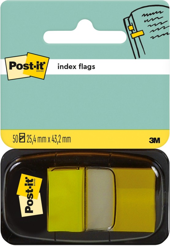 Post-it Index-Haftstreifen Rechteckig 2,54 x 4,32 cm Gelb 50 Streifen 680-GB