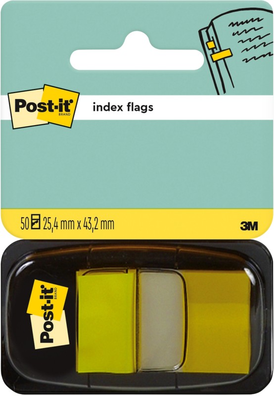 Post-it Index-Haftstreifen Rechteckig 2,54 x 4,32 cm Gelb 50 Streifen