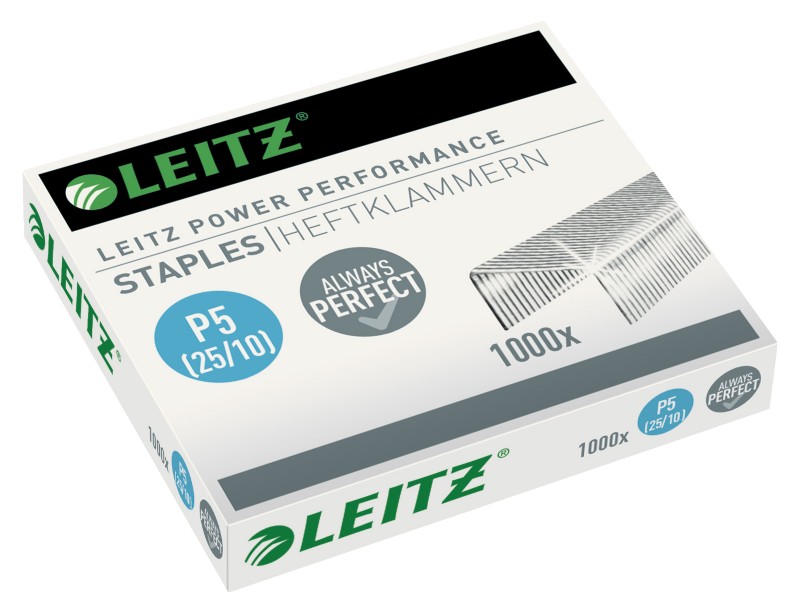 Leitz Power Performance Heftklammern 25/10 55740000 Verzinkter Stahl Silber 1000 Heftklammern